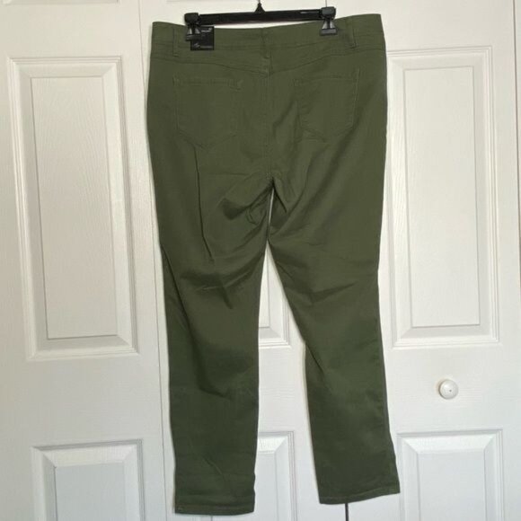A3 Denim Womens Olive Green Ankle Skinny Jeans Size 14 - Picture 3 of 10